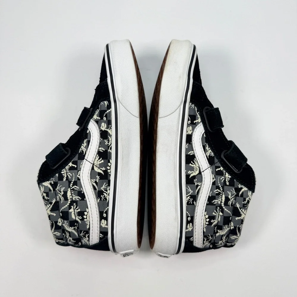 Vans Kids Size 2 Dinosaur Skeleton Vans SKate Glow In The Dark shoes Sneakers